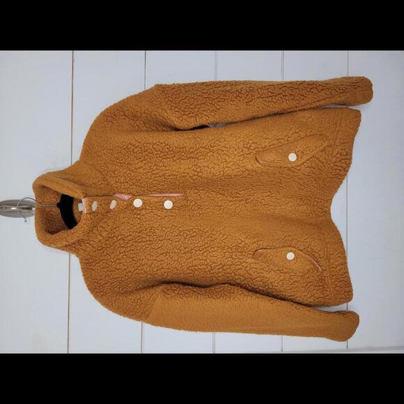 J Crew Small Brown fleece sherpa pullover - Picture 1 of 4